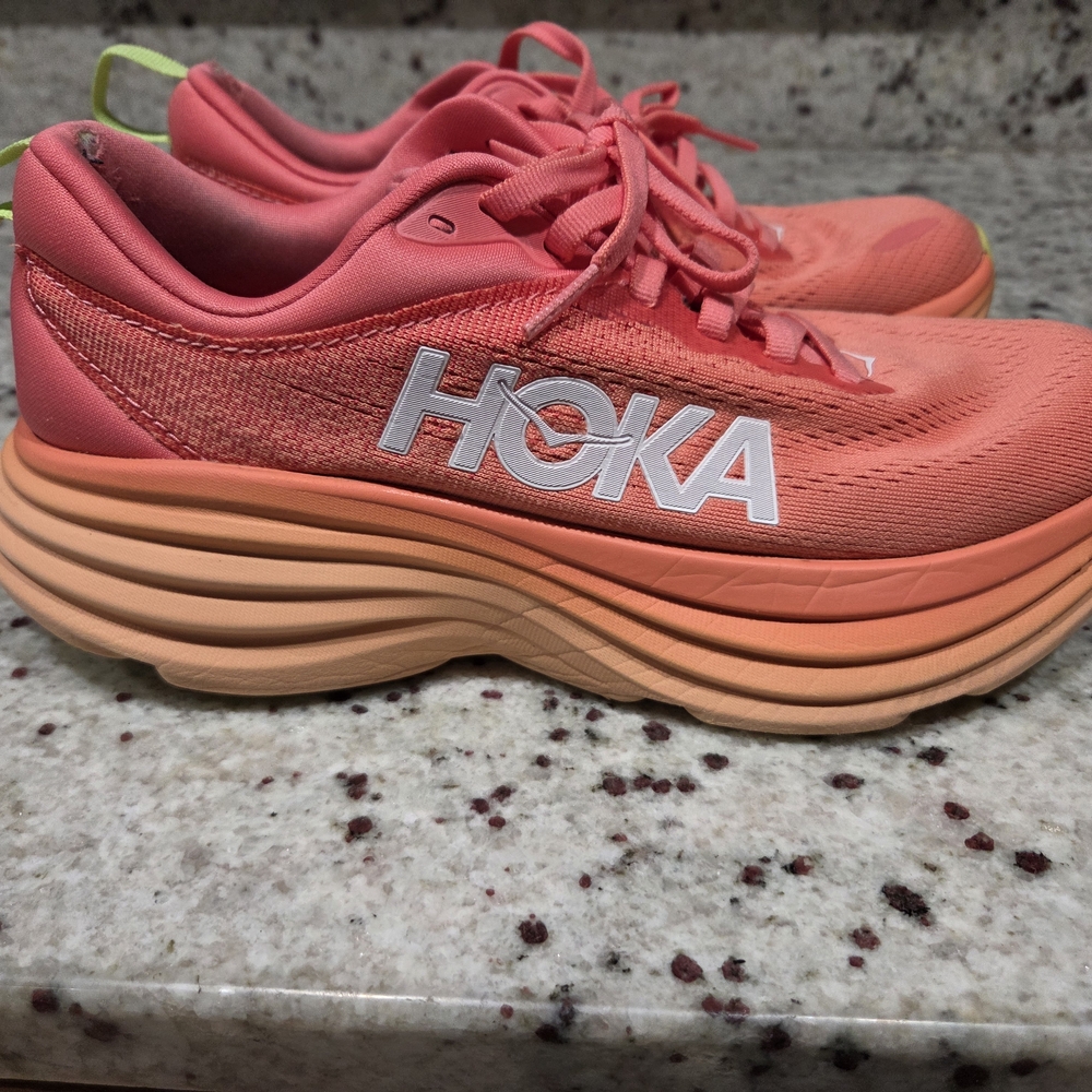 Hoka Women's Size 6.5 Bondi 8 Coral Papaya